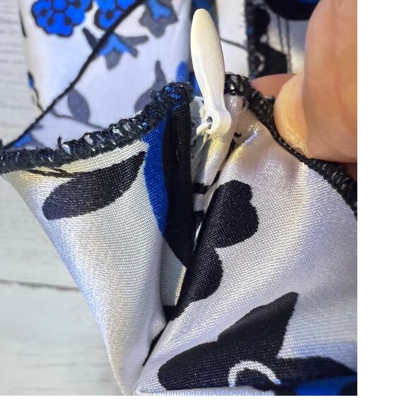 VTG My Michelle y2k Large satin white blue floral babydoll whimsygoth coquette - Picture 8 of 8